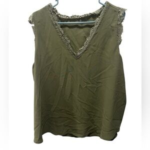 Women’s Sleeveless Green Blouse Plus Size 2xl